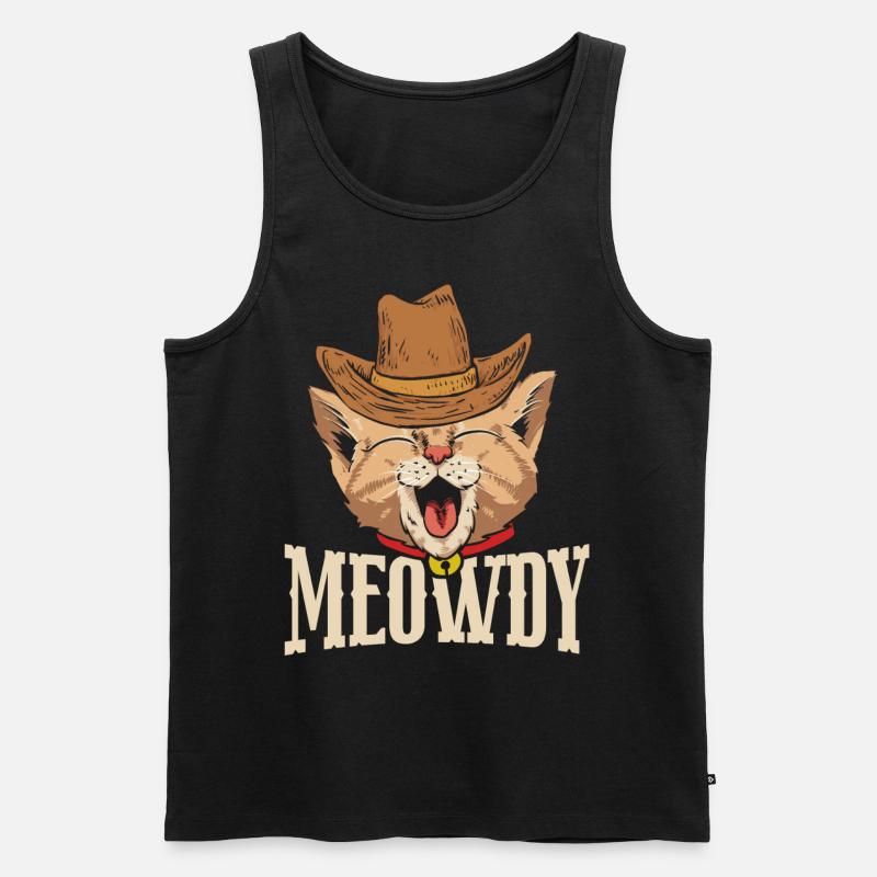 Meowdy - Männer Premium Bio Tank Top - Schwarz