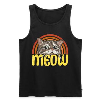 Meow - Männer Premium Bio Tank Top - Schwarz - Vorne - AI Model Male 178 light (178cm)