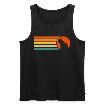 Vintage Schwarze Katze Retro Katze - Männer Premium Bio Tank Top - Schwarz - Vorne - AI Model Male 178 light (178cm)