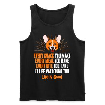 Life is Good with a Dog - Men's Premium Organic Tank Top - black - Front - Michal (187cm)