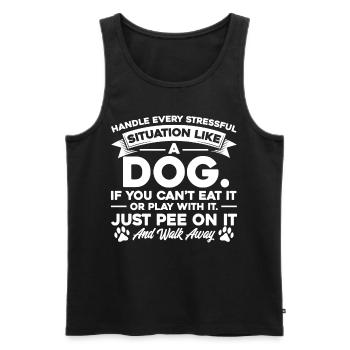 Handle Every Stressful Like A Dog - Men's Premium Organic Tank Top - black - Front - AI Model Male 178 light (178cm)