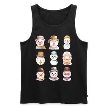 Snowman Faces - Men's Premium Organic Tank Top - black - Front - Michal (187cm)