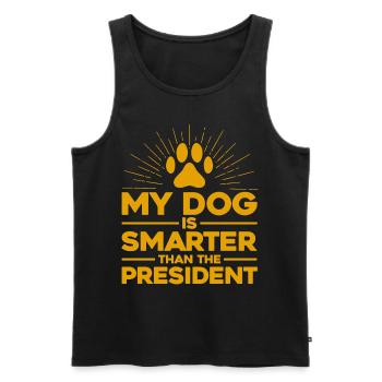 Mon chien est plus intelligent que le président - Débardeur bio Premium Homme - noir - Devant - Michal (187cm)