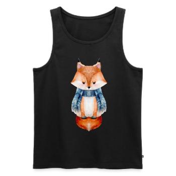 Watercolor Fox - Men's Premium Organic Tank Top - black - Front - AI Model Male 178 light (178cm)