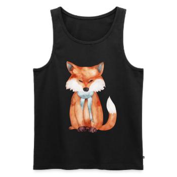 Cute fox - Men's Premium Organic Tank Top - black - Front - AI Model Male 178 light (178cm)