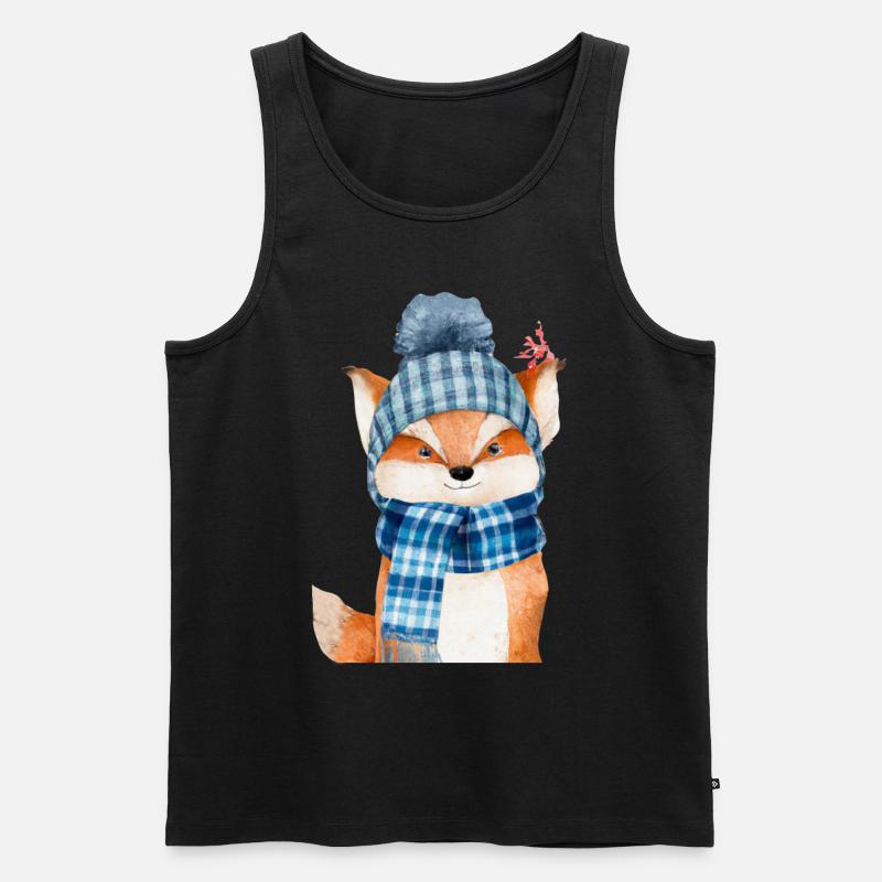 Winter Fuchs - Männer Premium Bio Tank Top - Schwarz