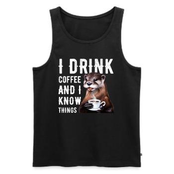 Kaffee Coffeeshop - Männer Premium Bio Tank Top - Schwarz - Vorne - Michal (187cm)