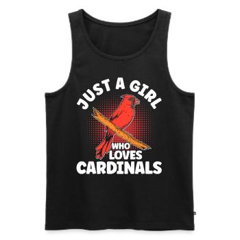 Just A Girl Who Loves Cardinals - Männer Premium Bio Tank Top - Schwarz - Vorne - AI Model Male 178 light (178cm)