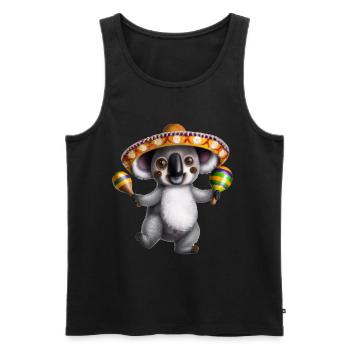 Cinco De Mayo Koala - Débardeur bio Premium Homme - noir - Devant - AI Model Male 178 light (178cm)