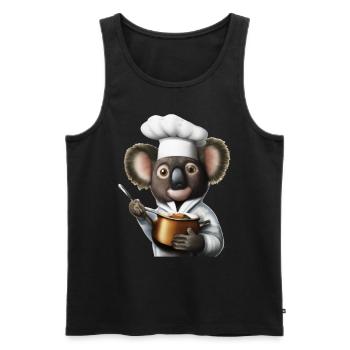 Chef Koala - Débardeur bio Premium Homme - noir - Devant - AI Model Male 178 light (178cm)