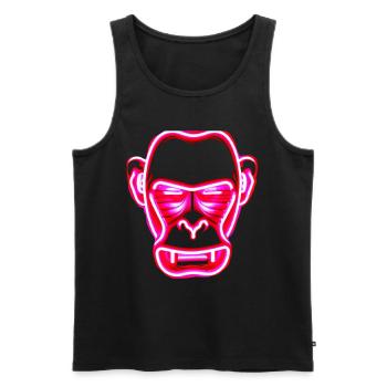 Monkey gambling - Men's Premium Organic Tank Top - black - Front - AI Model Male 178 light (178cm)