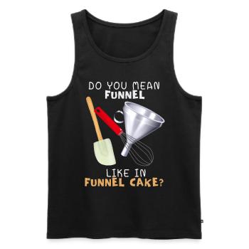 Cake Funnel Cake fried cake américain - Débardeur bio Premium Homme - noir - Devant - AI Model Male 178 light (178cm)