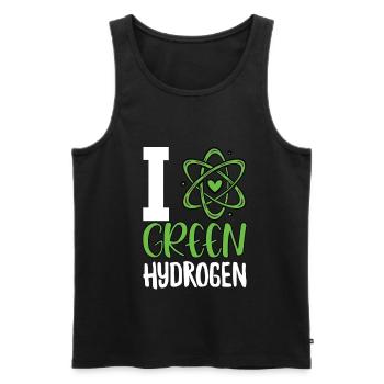 I Love Green Hydrogen - Männer Premium Bio Tank Top - Schwarz - Vorne - Michal (187cm)