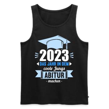 Abitur 2023 Das Jahr in dem coole Jungs Abi mach - Männer Premium Bio Tank Top - Schwarz - Vorne - Michal (187cm)