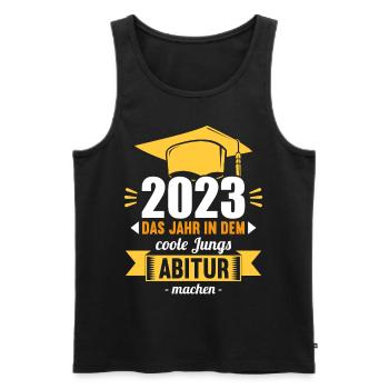 Abitur 2023 Das Jahr in dem coole Jungs Abi mach - Männer Premium Bio Tank Top - Schwarz - Vorne - Michal (187cm)