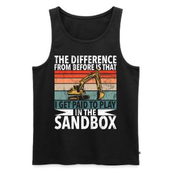 Lustige Bauarbeiter & Baustelle Baggerfahrer - Männer Premium Bio Tank Top - Schwarz - Vorne - AI Model Male 178 light (178cm)