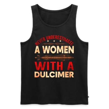 Dulcimer Instrument Women - Men's Premium Organic Tank Top - black - Front - AI Model Male 178 light (178cm)