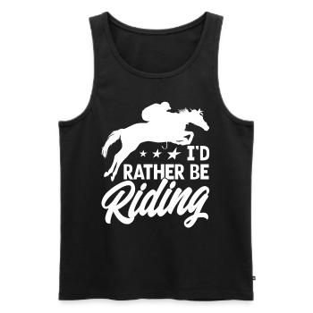 Id Rather Be Riding - Men's Premium Organic Tank Top - black - Front - AI Model Male 178 light (178cm)