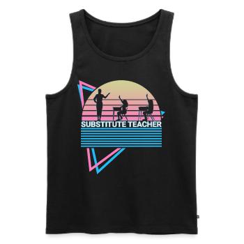 Substitute teacher retro - Men's Premium Organic Tank Top - black - Front - AI Model Male 178 light (178cm)
