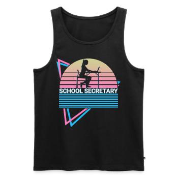 School Secretary Retro - Men's Premium Organic Tank Top - black - Front - Michal (187cm)