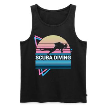Recreational Diving Recreational Diver Retro - Men's Premium Organic Tank Top - black - Front - AI Model Male 178 light (178cm)