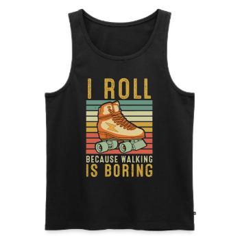 Inline Skate Gift Rollskates Roller 70s - Men's Premium Organic Tank Top - black - Front - Michal (187cm)