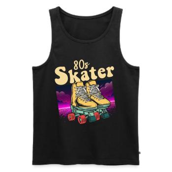 Inline Skater - Männer Premium Bio Tank Top - Schwarz - Vorne - AI Model Male 178 light (178cm)