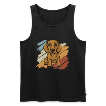 Teckel Cadeau Dixie Viennese Doxie Teckel - Débardeur bio Premium Homme - noir - Devant - AI Model Male 178 light (178cm)