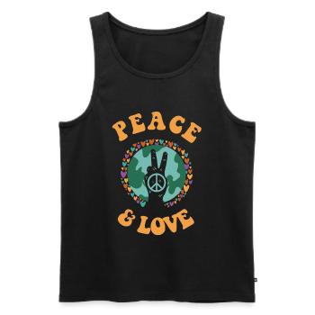 Hippie Geschenk Acidhead Flowerpower Hippi Hippy - Männer Premium Bio Tank Top - Schwarz - Vorne - AI Model Male 178 light (178cm)