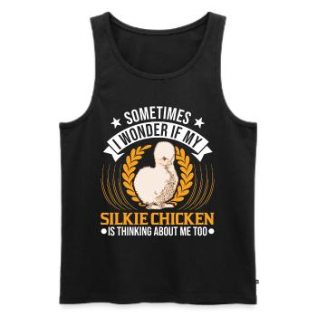 Silk Chicken Cadeau Silkie Chicken Silkie Chicken - Débardeur bio Premium Homme - noir - Devant - Michal (187cm)