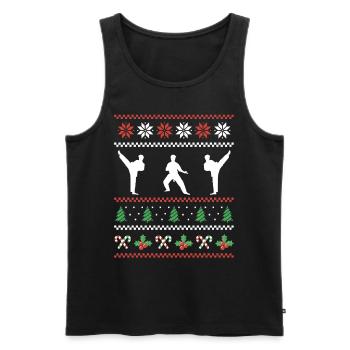 Karate - Männer Premium Bio Tank Top - Schwarz - Vorne - Michal (187cm)
