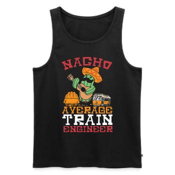 Nacho Average Train Engineer Train Engineering - Men's Premium Organic Tank Top - black - Front - AI Model Male 178 light (178cm)