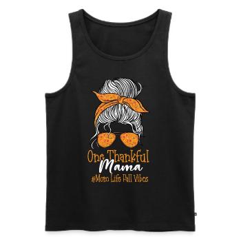 One Thankful Mama Mom Life Fall Vibes - Männer Premium Bio Tank Top - Schwarz - Vorne - AI Model Male 178 light (178cm)