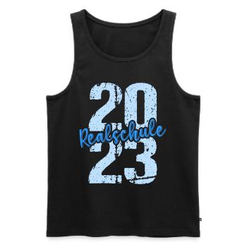 Realschule bestanden Realschulabschluss 2023 - Männer Premium Bio Tank Top - Schwarz - Vorne - Michal (187cm)