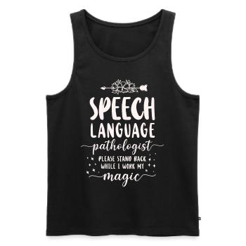 Speech Therapist Therapy Assistant - Men's Premium Organic Tank Top - black - Front - Michal (187cm)