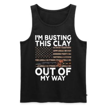 Tontaubenschießen & Lustige Sportschütze Tontauben - Männer Premium Bio Tank Top - Schwarz - Vorne - AI Model Male 178 light (178cm)