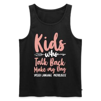Speech Therapist Therapy Assistant - Men's Premium Organic Tank Top - black - Front - AI Model Male 178 light (178cm)