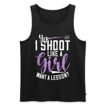 Tontaubenschießen & Lustige Sportschütze Tontauben - Männer Premium Bio Tank Top - Schwarz - Vorne - AI Model Male 178 light (178cm)
