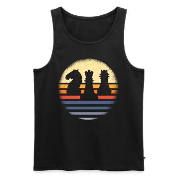 Schach Spieler - Männer Premium Bio Tank Top - Schwarz - Vorne - Michal (187cm)