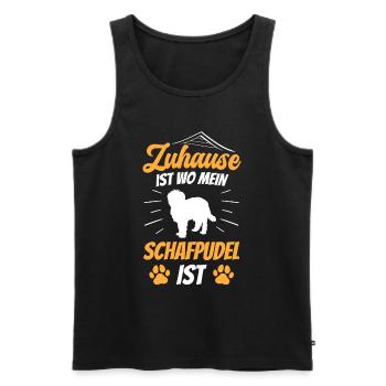 Schafpudel ist Zuhause altdeutscher Hütepudel - Männer Premium Bio Tank Top - Schwarz - Vorne - AI Model Male 178 light (178cm)