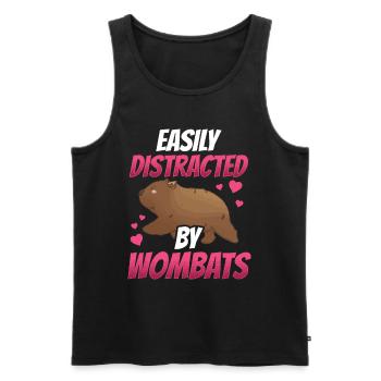 Wombat slightly distracted Australia marsupial - Men's Premium Organic Tank Top - black - Front - AI Model Male 178 light (178cm)