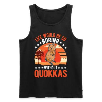 Quokka Gift Kangourou à queue courte - Débardeur bio Premium Homme - noir - Devant - Michal (187cm)