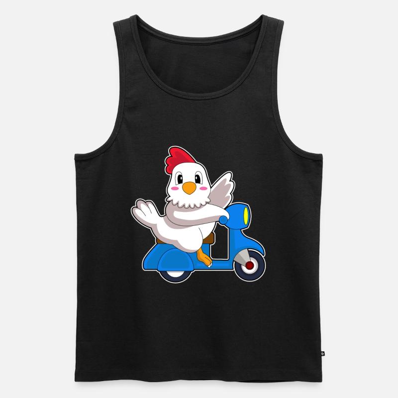 Huhn Motorroller - Männer Premium Bio Tank Top - Schwarz