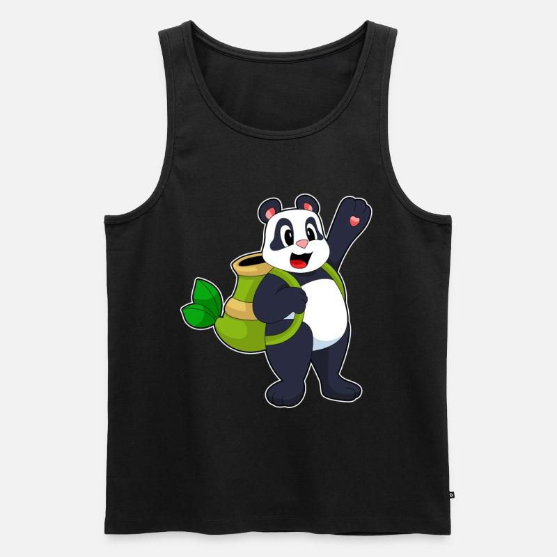 Panda Bamboo Backpack - Men's Premium Organic Tank Top - black