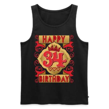 34th birthday 34 years old saying, vintage design - Men's Premium Organic Tank Top - black - Front - Michal (187cm)