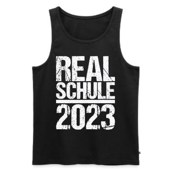 Realschule bestanden Realschulabschluss 2023 - Männer Premium Bio Tank Top - Schwarz - Vorne - Michal (187cm)
