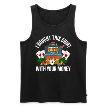 Kasino Glücksspiel Spielautomat Kartenspiel - Männer Premium Bio Tank Top - Schwarz - Vorne - AI Model Male 178 light (178cm)