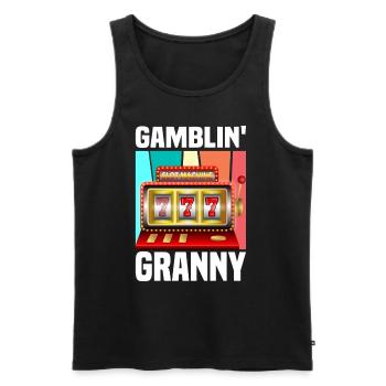 Casino Gambling Slot Machine à sous Jeu de cartes - Débardeur bio Premium Homme - noir - Devant - AI Model Male 178 light (178cm)