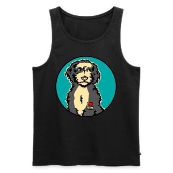 Bernedoodle Chiens - Débardeur bio Premium Homme - noir - Devant - Michal (187cm)