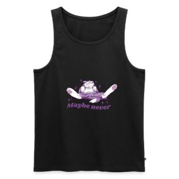 Maybe Never - Cute cat chilling - Sleeping outfit - Men's Premium Organic Tank Top - black - Front - Michal (187cm)